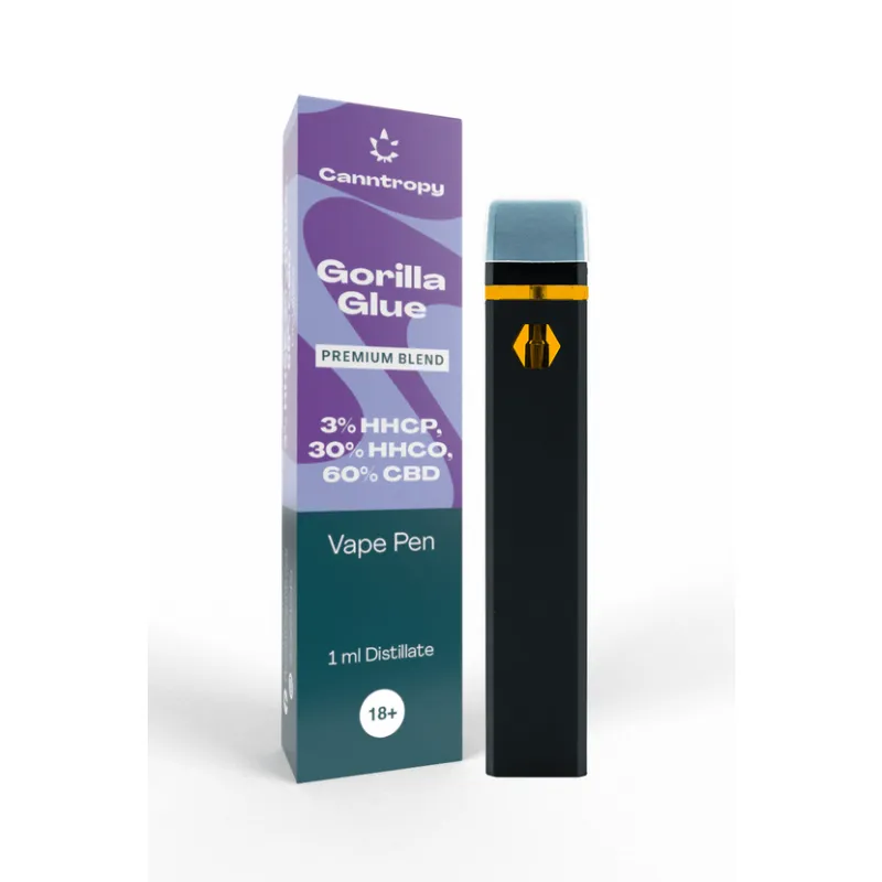 Canntropy HHC-P-O Blend Vape Pen Gorilla Glue, HHC-P 3%, HHC-O 30%, CBD 60%, 1 ml