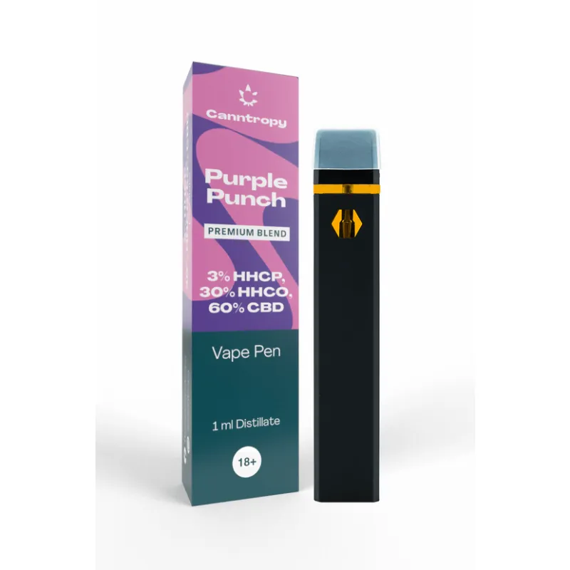 Canntropy HHC-P-O Blend Vape Pen Purple Punch, HHC-P 3%, HHC-O 30%, CBD 60%, 1 ml